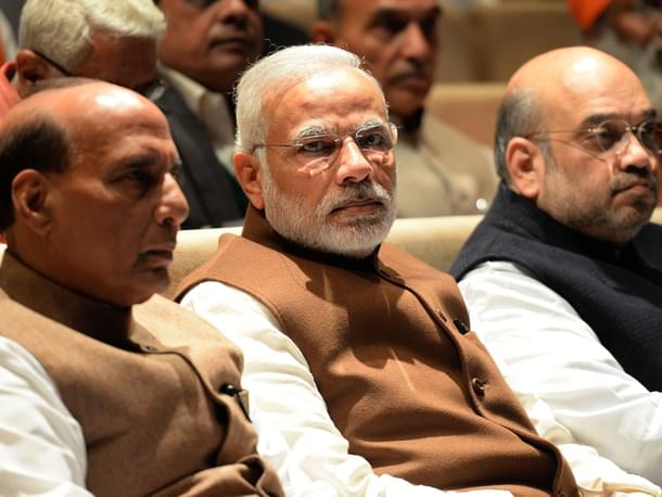 Prime Minister Narendra Modi (centre) at an event in New Delhi. (PRAKASH SINGH/AFP/Getty Images)