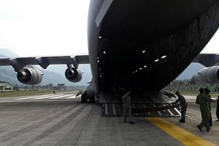 The C-17 Globemaster of the Indian Air Force carried out a historic landing at Tuting advanced landing ground in Arunachal Pradesh on March 13, 2018. (pic via Twitter)