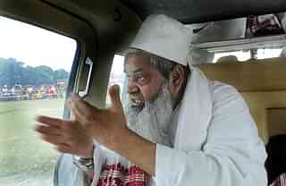 Badruddin Ajmal during an election campaign in Assam. (Subhendu Ghosh/Hindustan Times via Getty Images)