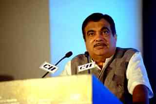 Nitin Gadkari speaking at an event in New Delhi. (Photo by Abhijit Bhatlekar/Mint via Getty Images)