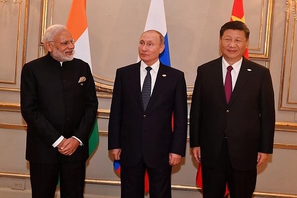 PM Modi with Russian President Vladimir Putin and Chinese President Xi Jinping at Buenos Aires. (Pic via Twitter)