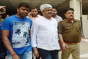 Vinod Verma after being picked up by police in Ghaziabad. (Sakib Ali/Hindustan Times via Getty Images)