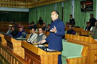 Himachal CM Jai Ram Thakur speaking during an assembly session in Shimla. (Photo by Shyam Sharma/Hindustan Times via Getty Images)