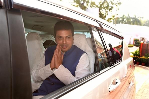 Chief Minister Biplab Kumar Deb said that the results show that people still have faith in the BJP-IPFT led government. (Photo by Sonu Mehta/Hindustan Times via Getty Images)&nbsp;