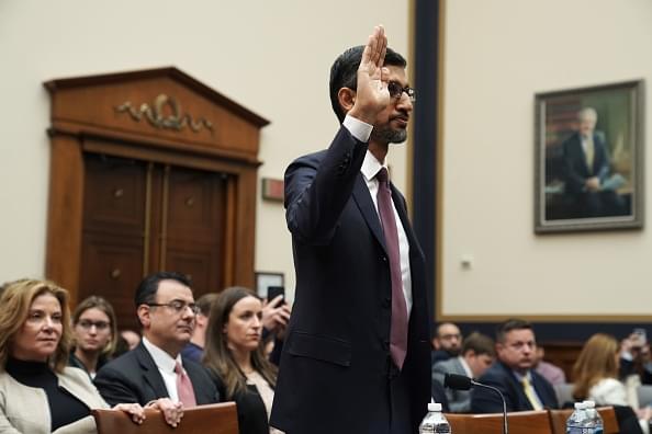 Google CEO Sundar Pichai testifies before the House Judiciary Committee in Washington DC. (Photo by Alex Wong/Getty Images)