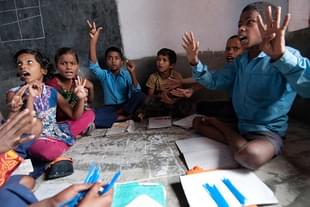 School children during a class at a school in Bihar (Sneha Srivastava/Mint via Getty Images).