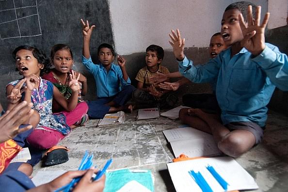 School children during a class at a school in Bihar (Sneha Srivastava/Mint via Getty Images).