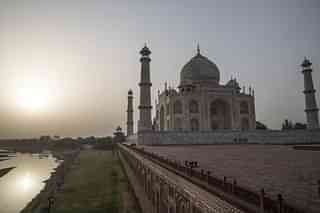 The Taj Mahal is seen from the West as the Yamuna river runs along the Northern side on May 28, 2013 in Agra (Daniel Berehulak/Getty Images)