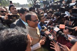 Shivraj Singh Chouhan speaks to media after submitting his resignation to Governor  in Bhopal, India, and said he takes full responsibility for BJP’s ouster from power in the heartland state. (Burhaan Kinu/Hindustan Times via GettyImages) 