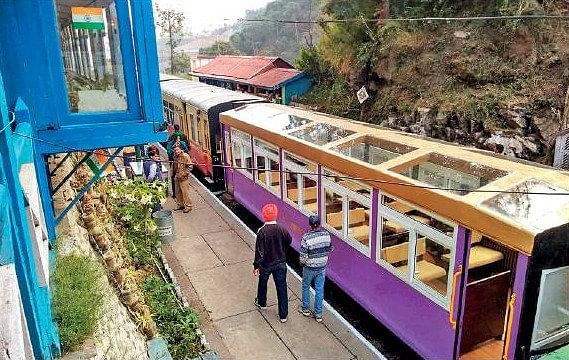 A view from the top of the vistadome coach that will run on the Kalka-Shimla route. (Piyush Goyal/Twitter)