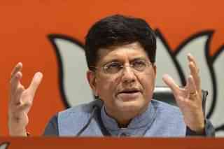 Railway Minister Piyush Goyal at a press conference in New Delhi. (K Asif/India Today Group/Getty Images)