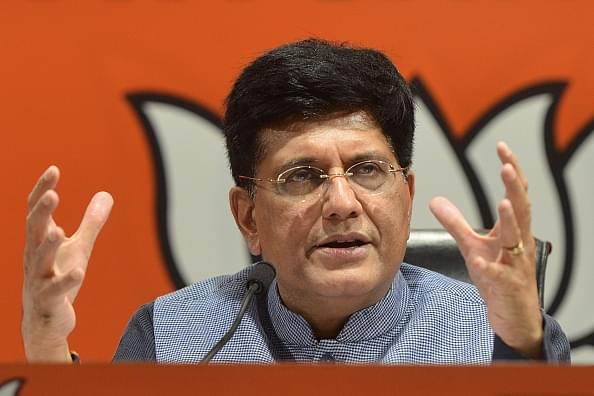 Railway Minister Piyush Goyal at a press conference in New Delhi. (K Asif/India Today Group/Getty Images)