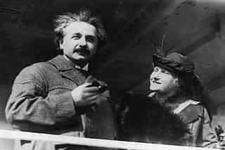 Albert Einstein with his wife on a trip to Egypt. (Photo by Topical Press Agency/Getty Images)