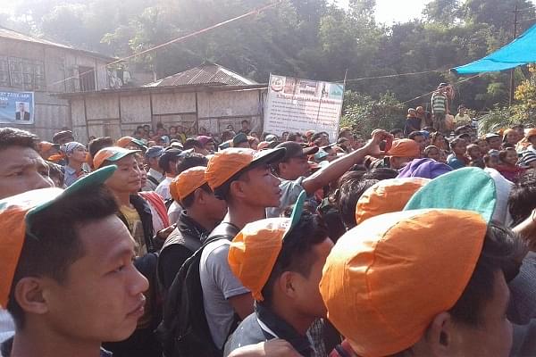 Mizo supporters of the BJP gathered at a rally in the state. (@BJP4Mizoram via Twitter)