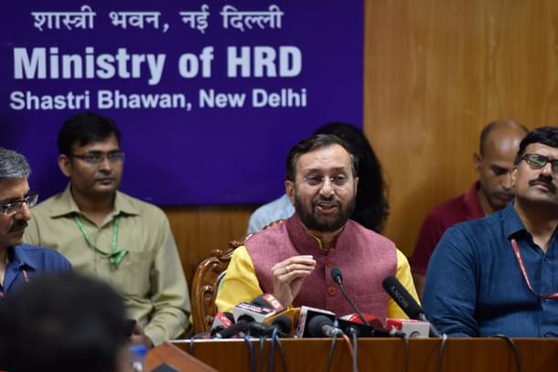 Union HRD minister Prakash Javadekar. (Photo by Mohd Zakir/Hindustan Times via Getty Images)