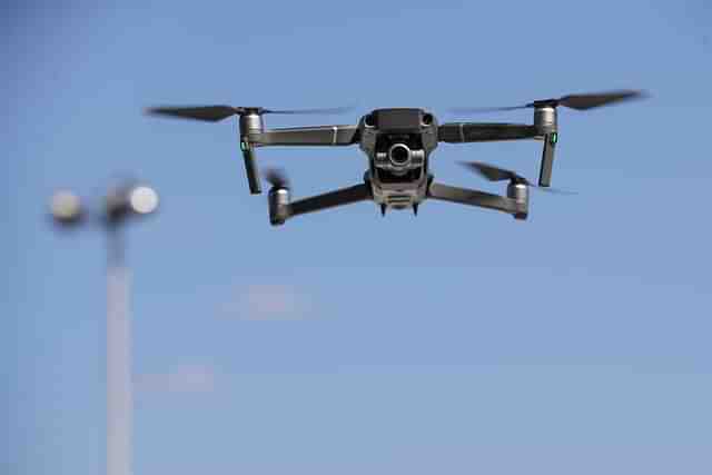  A new DJI Mavic Zoom drone flies during a product launch event at the Brooklyn Navy Yard, August 23, 2018 in New York City. (Representative Image) (Photo by Drew Angerer/Getty Images)