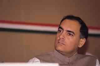 Former prime minister Rajiv Gandhi. (Photo by Sharad Saxena/The India Today Group/Getty Images)