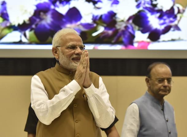 Prime Minister Narendra Modi with Finance Mnister Arun Jaitley.  (Sanjeev Verma/Hindustan Times via Getty Images) 