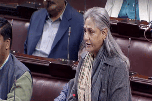 Jaya Bachchan speaking about women’s reservation in the Rajya Sabha. (@rajyasabhatv/Twitter)