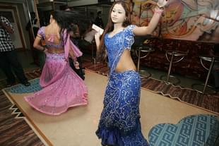 Bar girls at a dance bar in Mumbai’s Andheri West. (Photo by VIjayanand Gupta/Hindustan Times via Getty Images)