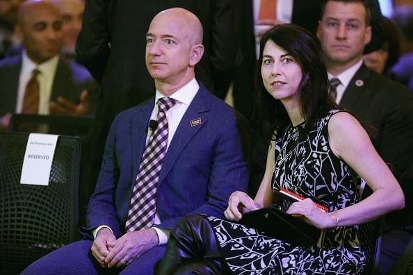 Jeff Bezos and  MacKenzie Bezos (Photo by Chip Somodevilla/Getty Images)