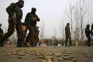 Security personnel in J&amp;K (Photo by Waseem Andrabi/Hindustan Times via Getty Images)