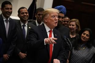US President Donald Trump during Diwali celebrations at the White House. (Photo by Alex Wong/Getty Images)