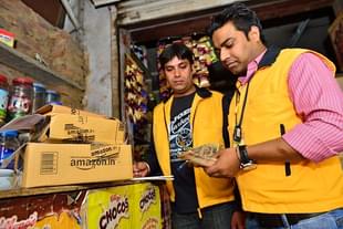 An Amazon pick-up point in New Delhi (Pradeep Gaur/Mint via Getty Images)