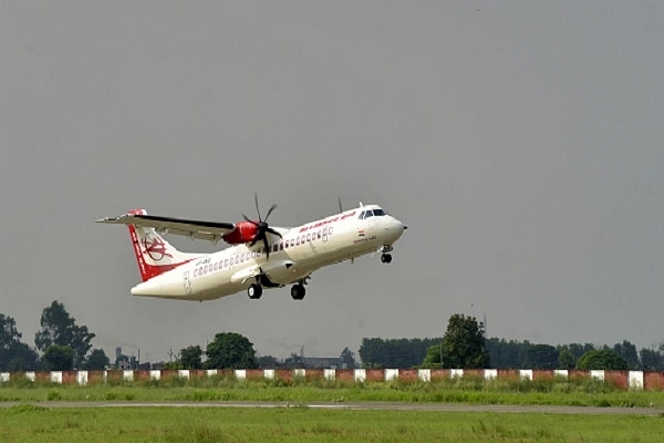 A flight takes off from Ludhiana’s Sahnewal Airport. (Photo by Gurpreet Singh/Hindustan Times via Getty Images)