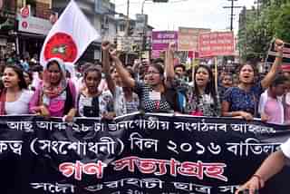  Activists of All-Assam Students Union (AASU) take part in a procession against proposal to provide citizenship to minorities from Bangladesh, Pakistan and Afghanistan in India (Rajib Jyoti Sarma/Hindustan Times via Getty Images)