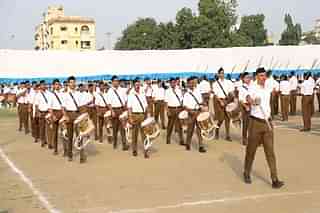 RSS workers playing drums. (@RSSorg/Twitter)