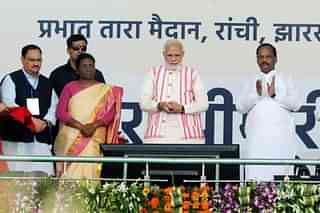 PM Modi at the launch of Ayushman Bharat. (Parwaz Khan/Hindustan Times via Getty Images)
