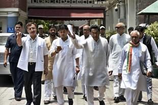 Madhya Pradesh CM Kamal Nath along with other senior Congress leaders (Photo by Sushil Kumar/Hindustan Times via Getty Images)  