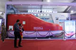  A replica of the bullet train  during ‘Magnetic Maharashtra’ Convergence Summit 2018 (Photo by Pramod Thakur/Hindustan Times via Getty Images)