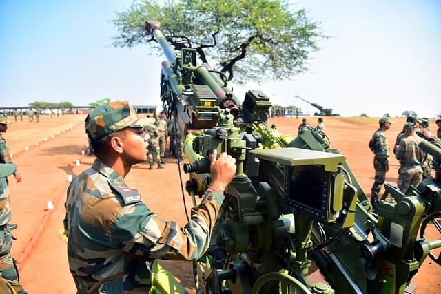 Indian Army inducts K9 Vajra, M777 howitzers guns at the Deolali artillery centre in Nashik. (Mayur Bargaje/Hindustan Times via Getty Images)&nbsp;