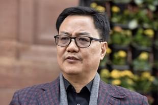 Kiren Rijiju outside Parliament House. (Photo by Sonu Mehta /Hindustan Times via Getty Images)