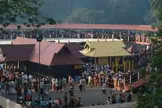 Crowds of devotees at the Sabarimala temple. (Photo by Shankar/The India Today Group/Getty Images)