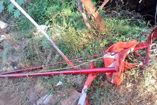 CPI(M) flag posts uprooted during protests today in Kanyakumari (pic via Twitter)