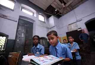 Students at a municipal school in Delhi (Qamar Sibtain/India Today Group/Getty Images)