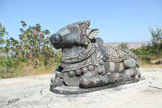 A depiction of Nandi at the temple near Satara 