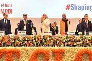 PM Modi along with other dignitaries at the 9th Global Vibrant Gujarat Summit in Gandhinagar. (@narendramodi/Twitter)