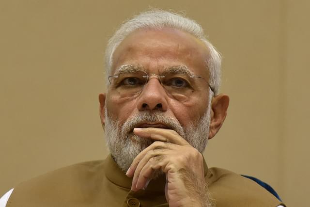 Prime Minister Narendra Modi at the launch of the MSME Support and Outreach Programme at Vigyan Bhawan in New Delhi. (Sanjeev Verma/Hindustan Times via GettyImages)&nbsp;