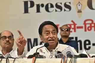 MP CM Kamal Nath addressing a press conference in Bhopal. (Photo by Mujeeb Faruqui/Hindustan Times via Getty Images)