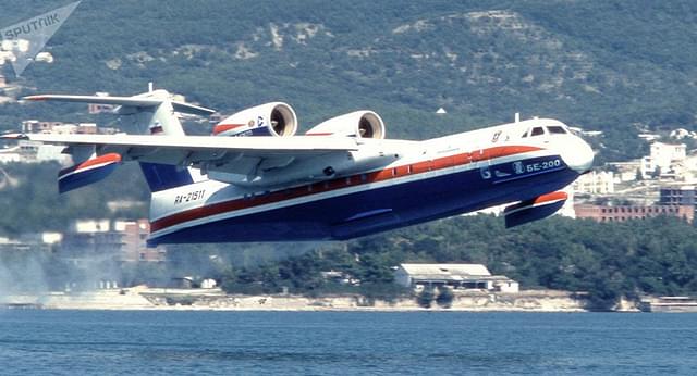 The Beriev Be-200 is an amphibious plane. (Pic via twitter.com/CavasShips)