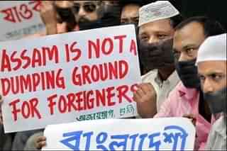 People in Assam protest against the settlement of illegal immigrants in the state. (Daily Sokal)