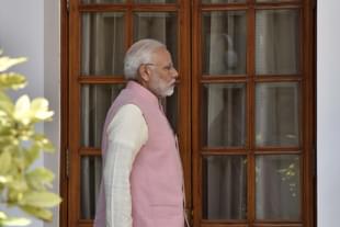 Prime Minister Narendra Modi at Hyderabad House in New Delhi. (Sonu Mehta/Hindustan Times via GettyImages) 