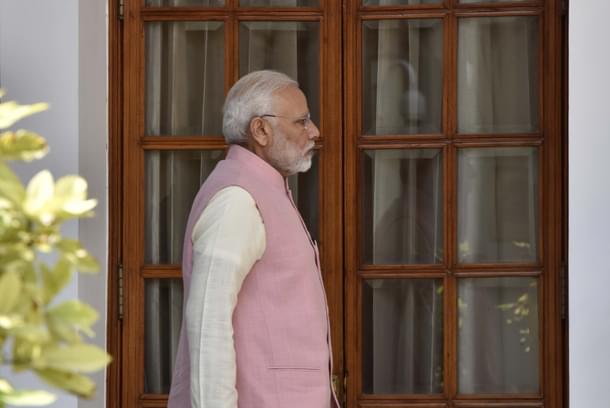Prime Minister Narendra Modi at Hyderabad House in New Delhi. (Sonu Mehta/Hindustan Times via GettyImages) 