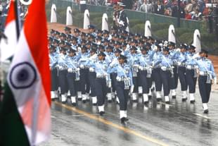 Women contingent march past during the ceremony of 66th Republic Day of India, at Rajpath, on January 26, 2015 in New Delhi, India. (Ajay Aggarwal/Hindustan Times via GettyImages) 