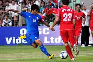 Former Indian Captain Baichung Bhutia in action (Public.Resouce.Org/Flickr)