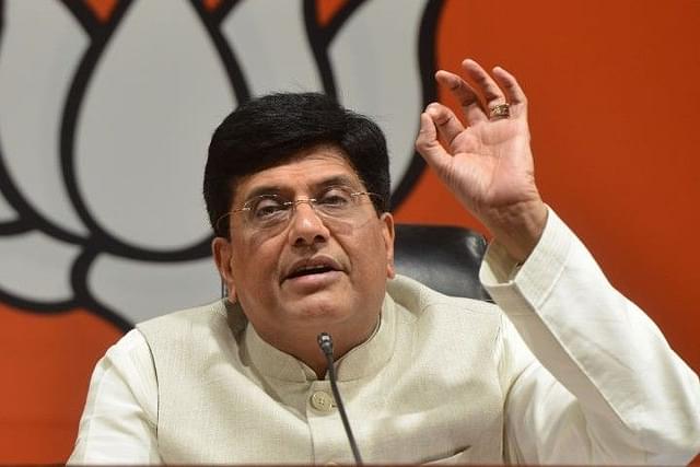 Minister of Railways of India, Piyush Goyal during a Press Conference in New Delhi. (Photo by K Asif/India Today Group/Getty Images)